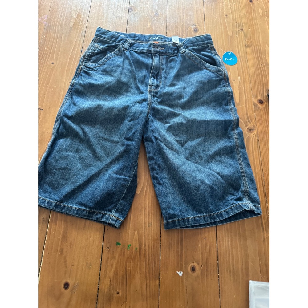 The Childs Place Boys Denim Jean Shorts Size 14 Blue Cargo‎ Style